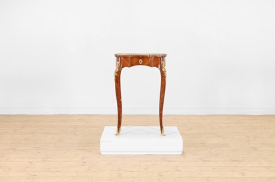 Lot 451 - A small Louis XV-style kingwood and tulipwood parquetry side table