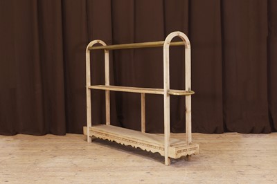 Lot 53 - A large ash, brass and cane luggage stand