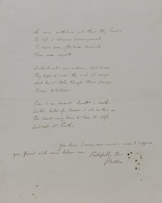 Lot 258 - An autographed poem by John Ruskin (1819-1900)