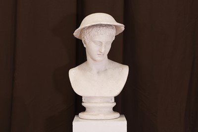 Lot 572 - A plaster bust of Mercury after the antique