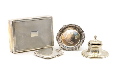 Lot 70 - A silver capstan inkwell