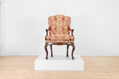Lot 95 - A walnut armchair