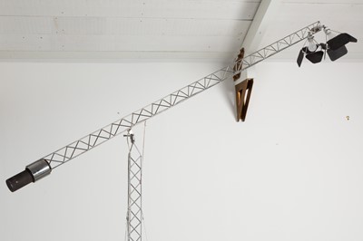 Lot 149 - A monumental adjustable crane floor lamp