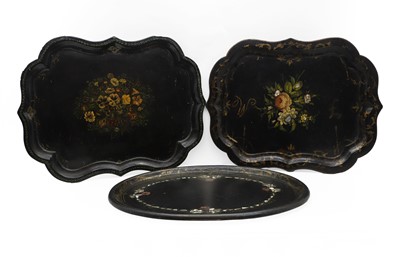 Lot 370 - Three papier mâché trays