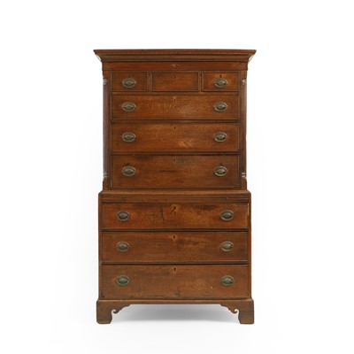 Lot 572 - A George III mahogany inlaid chest on chest