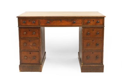 Lot 566 - A Victorian mahogany pedestal desk