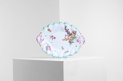 Lot 145 - A Chelsea porcelain 'silver-shaped' dish