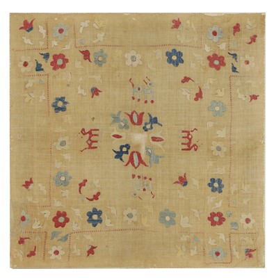 Lot 470 - An Ottoman period embroidered panel