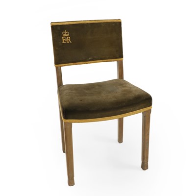 Lot 545 - A Queen Elizabeth II silvered oak coronation chair