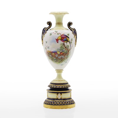 Lot 199 - A Royal Worcester porcelain twin-handled vase