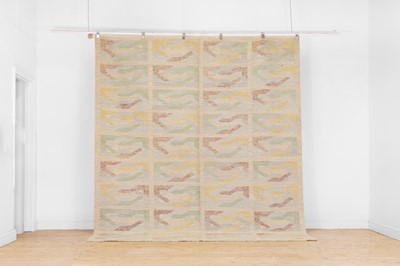 Lot 69 - A kilim flat-weave wool carpet in the style of Barbro Nilsson