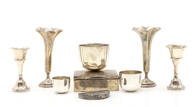 Lot 54 - A pair of silver bud vases
