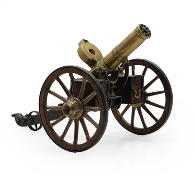 Lot 205 - A scale model of a Gatling gun