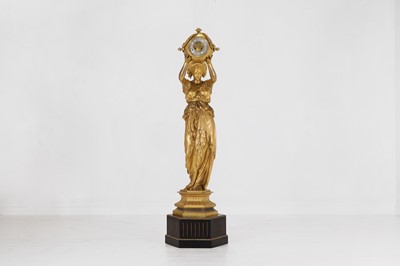 Lot 227 - A large gilt-metal figural clock