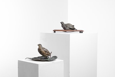 Lot 496 - Two cold-painted cast-bronze desk items