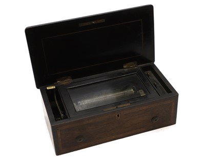 Lot 418 - An inlaid rosewood music box