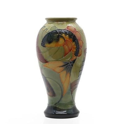 Lot 318 - A Moorcroft pottery Carp pattern vase