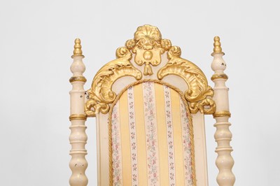 Lot 35 - A group of painted and parcel-gilt side chairs