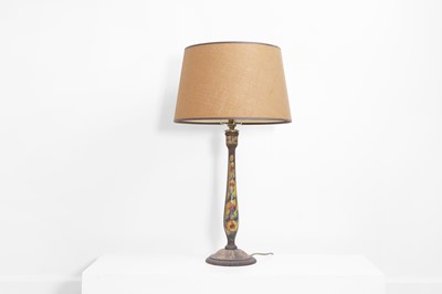 Lot 135 - A Kashmiri painted table lamp