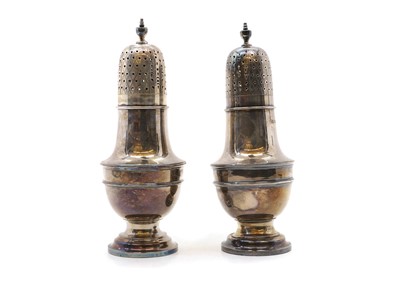 Lot 57 - A pair of silver sugar castors