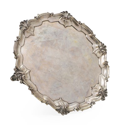 Lot 83 - A silver piecrust salver