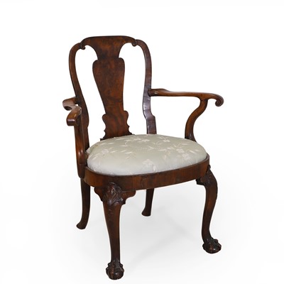 Lot 411A - A George II walnut armchair