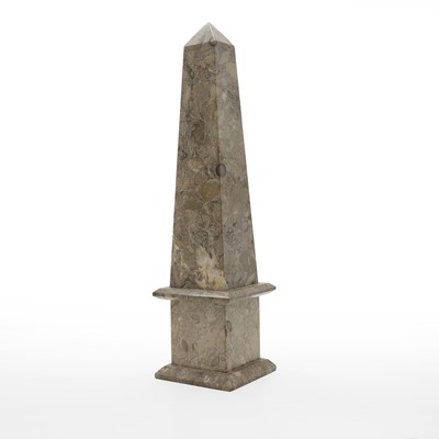 Lot 195 - A grand tour-style fossil marble obelisk