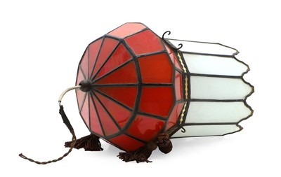 Lot 505 - A leaded glass lantern or theatre light