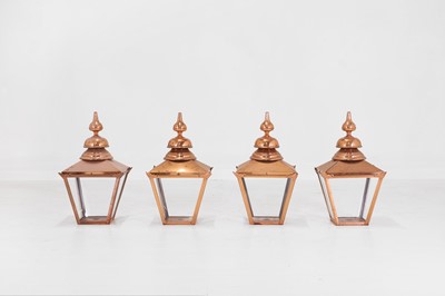 Lot 60 - ​A set of four polished-copper Windsor lanterns