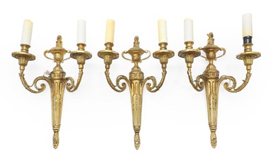 Lot 300 - A group of three French gilt metal wall appliques