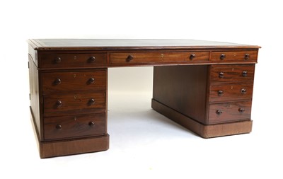 Lot 408 - A late Victorian mahogany pedestal desk