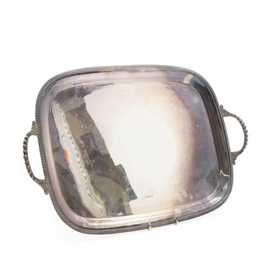 Lot 24 - A silver twin-handled tray