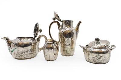Lot 23 - A four-piece WMF style silver-plated tea service