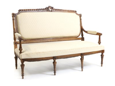 Lot 407 - ​​A Victorian carved walnut settee