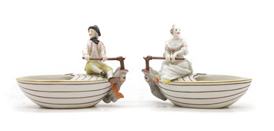 Lot 215 - A pair of Nymphenburg boat-shaped bowls