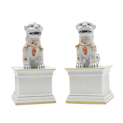 Lot 123 - A pair of Portuguese porcelain figures