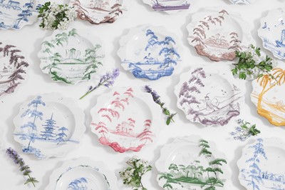 Lot 581 - A collection of tin-glazed plates by Isis Ceramics