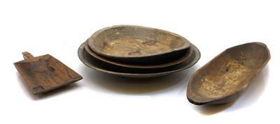 Lot 210A - Three treen dairy bowls