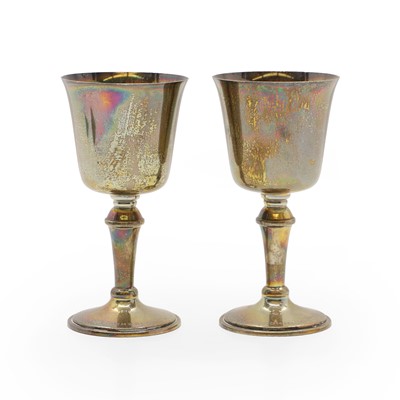 Lot 9 - A pair of silver goblets