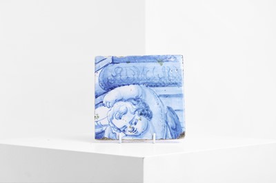 Lot 159 - An 'azulejo' tin-glazed earthenware tile