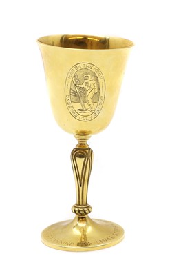 Lot 60 - A 1969 Elizabeth II 18ct gold 'The Landing of the First Man on the Moon' commemorative goblet