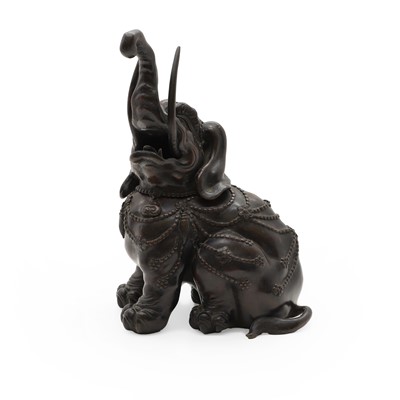 Lot 71 - A bronze elephant censer