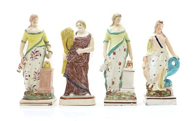 Lot 93A - Four Staffordshire creamware figures