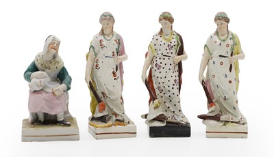 Lot 92 - Three Staffordshire pearlware figures