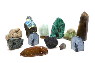 Lot 234 - A collection of mixed quartz, polished stone and minerals