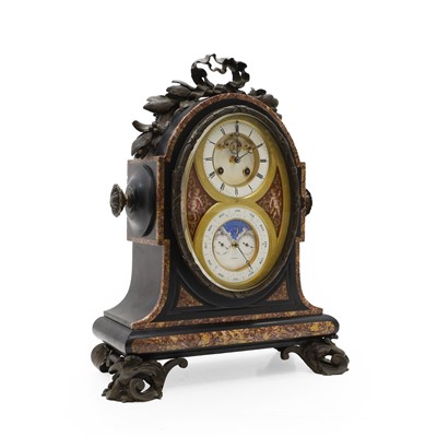 Lot 156 - Brocot & Deletrez, Paris, a French slate marble combination clock and calendar