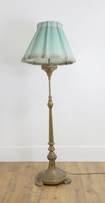 Lot 308 - An Edwardian gilt metal standard lamp
