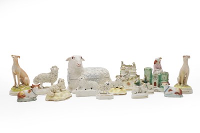 Lot 102 - A group of Staffordshire animalier figures