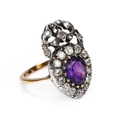Lot 5 - A Victorian amethyst and diamond ring