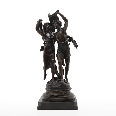 Lot 306 - A modern bronze figure group
